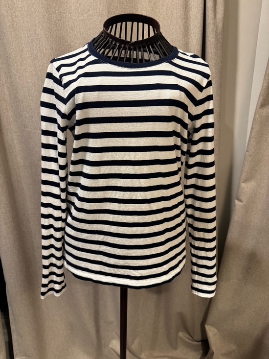 Madewell Tops - Madewell 100% Cotton Northside Long Sleeve Tee in Stripe Navy & White - XS